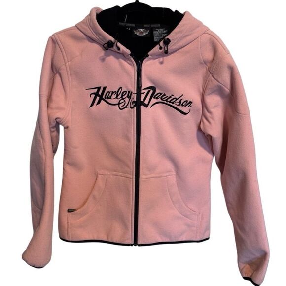 Harley-Davidson Jackets & Blazers - Harley Davidson- Soft Shell Zip Front Lightly Padded Pink Hoodie Jacket, M
